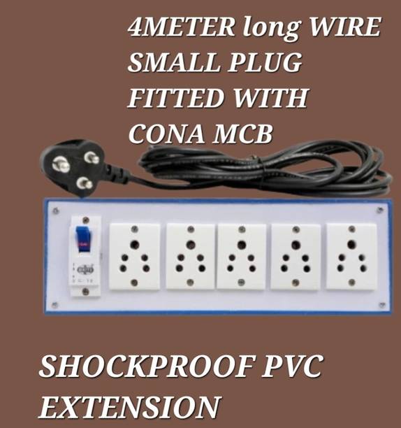 BAHUL SMALL PLUG EXTENSION 1000WATT CAPACITY WITH CONA MCB 5  Socket Extension Boards