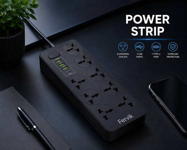FERVIK Power Plate 2500W 4+8 Socket Extension Boards 8  Socket Extension Boards