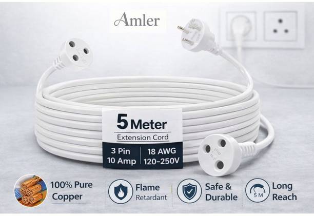 AmlerIndustries Amler 5Meter Extension Cord 1  Socket Extension Boards