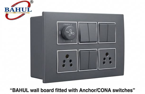 BAHUL 2 Socket Modular Switch Board | Surface Mount Box | Heavy Duty Wall Board 2  Socket Extension Boards