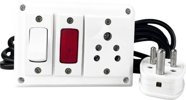 crexan 6A Extension Board indicator 1 Socket & Switch,Power Extension Cord,6A Plug 1  Socket Extension Boards