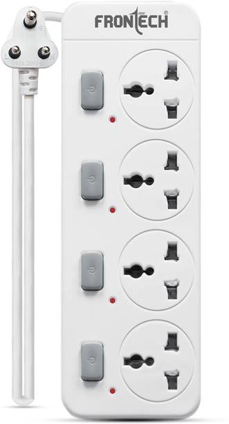 Frontech Power Extension Socket | 2000W Power | Universal Sockets | Fire-Resistant Body | 4  Socket Extension Boards