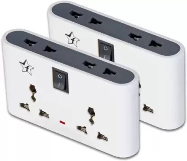 फ्लिपकार्ट स्मार्टबाय 4+1 Multiplug Extension Board|4 Universal Sockets and 1 Switch(White_Pack of 2) 4 सॉकेट सर्ज रक्षक