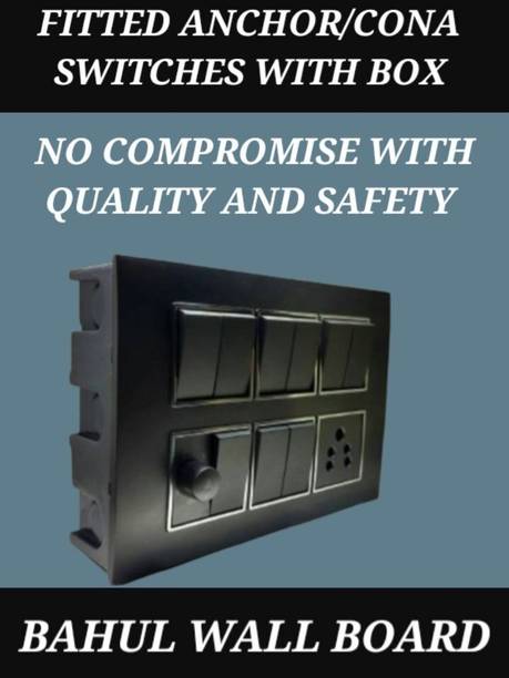 BAHUL BAHUL Wall Mount Modular Switch Board 2 Module Shockproof PVC 2  Socket Extension Boards