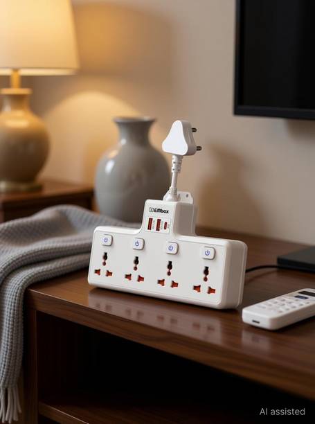 EMBox Multi Plug Adapter with 20W Type-C PD Charging 4 Socket Extension Boards