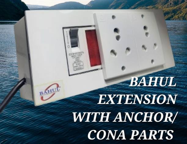 BAHUL BIG PLUG HEAY DUTY WIRE 1500WATT CAPACITY EXTENSION WITH MCB 2  Socket Extension Boards