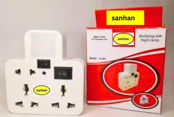 Sanhan 2 in one board and night lamp multiplug with indicator universal socket wireless 3  Socket Extension Boards
