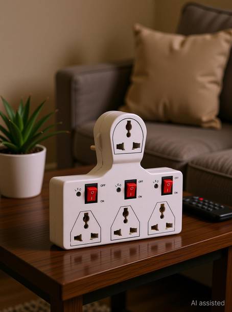 DIGWAY 4 Sockets Universal Multi Plug Adapter with Individual Switches & LED Indicators 4 Socket Extension Boards