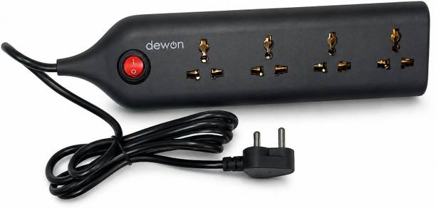 Dewon Electric DX Series Power Strip with Single Switch | 6A | Heavy Duty Cable | 4  Socket Extension Boards