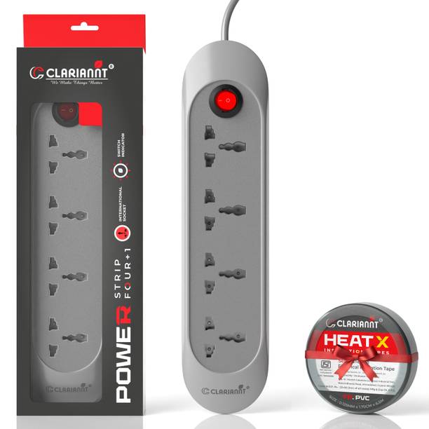 CLARIANNT Sonic 6 Foot 4-Socket Extension Board – 10A 240V with Wall Hanging 4  Socket Extension Boards