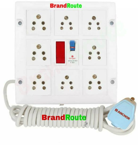 BrandRoute Modular Extension Board Heavy Duty With MCB 8  Socket Extension Boards