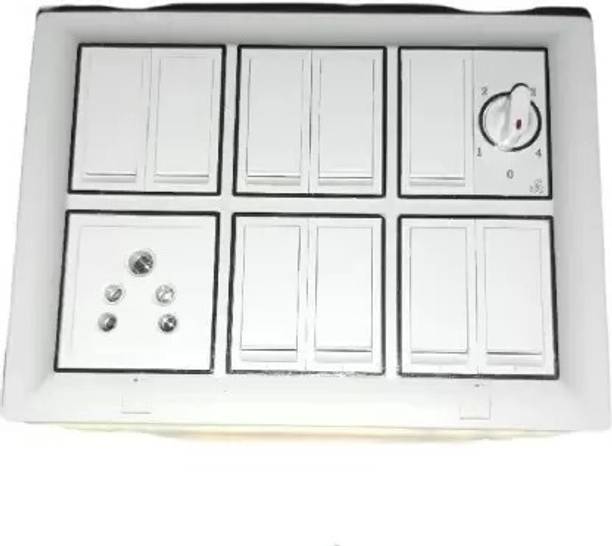 REGOLITH ENTERPRISES White Assamble power 1 socket board With 9 Switch 1 reguletar 1  Socket Extension Boards