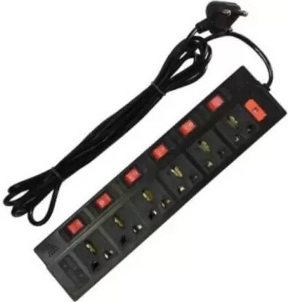 D-DEVOX EX-06Extension Cord with 6+6 Socket & Switch LED Indicator 3 Mtr Long Cable 6  Socket Extension Boards
