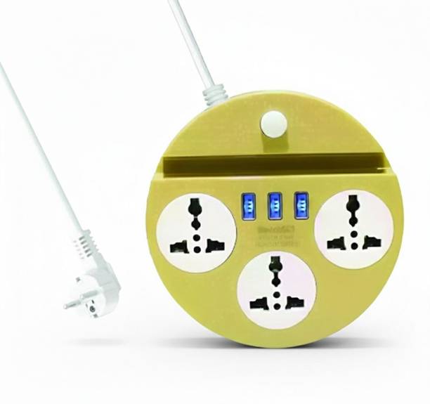 ZIYTRACK Extension Power Strip | 3AC Socket+3 USB Ports | International 3 Pin Socket Use| 6  Socket Extension Boards