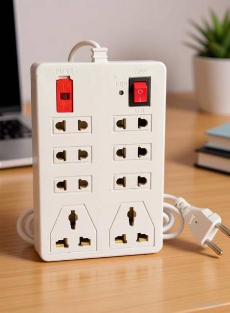 GLUCKLICH CB_1434 Power Strip Surge Protector Electric Board 8 Socket Extension Board 8 Socket Extension Boards