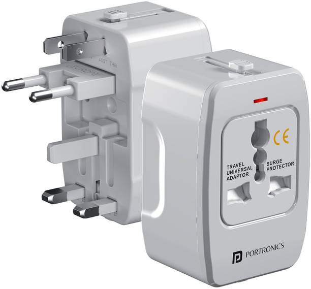 Portronics Juicemate 3 All In One Universal International Travel Adaptor,6A AC Socket 1  Socket Extension Boards