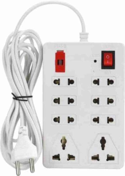 Land track 6 Amp Extension Board 3 mtr multi plug Surge Protector With universal switch & 8  Socket Extension Boards