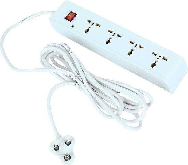 Kaupa Surge Protector with 2 METER long wire ,1 MASTER SWITCH, Led indicator 4  Socket Extension Boards