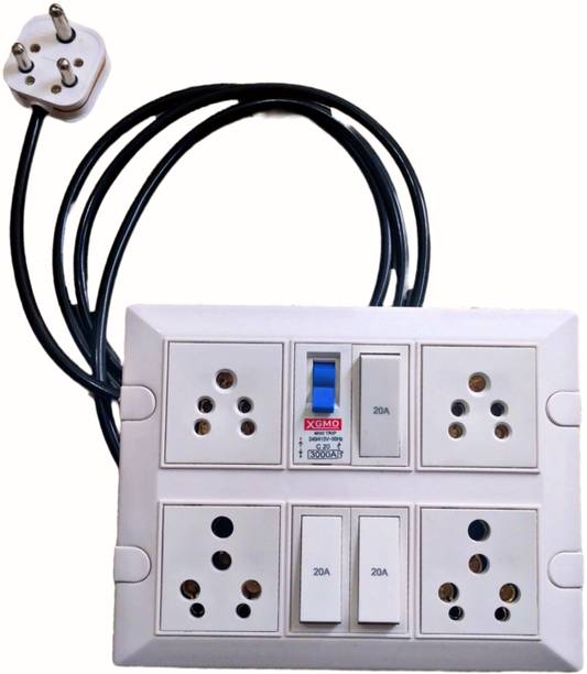 AJ ELECTRICALS switch with MCB modular power cord 4  Socket Extension Boards