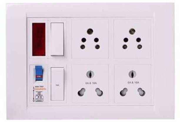 BAHUL Bahul power strip extension multi outlet board Contains One Orpat Switch(15 Amp) Fitted with 2 Orpat Sockets(5 Amp) And 2 Orpat Sockets(15 Amp) Fitted With One Orpat Switch(15 Amp) And One Cona MCB(32 Amp) With 4 Metre Chord 4  Socket Extension Boards