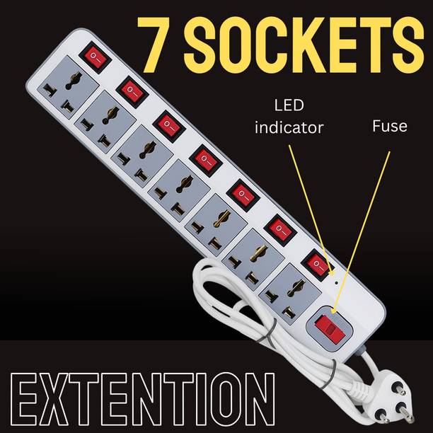 Powergrid Powergrid 7 Socket Extension Board with Master Switch 7  Socket Extension Boards