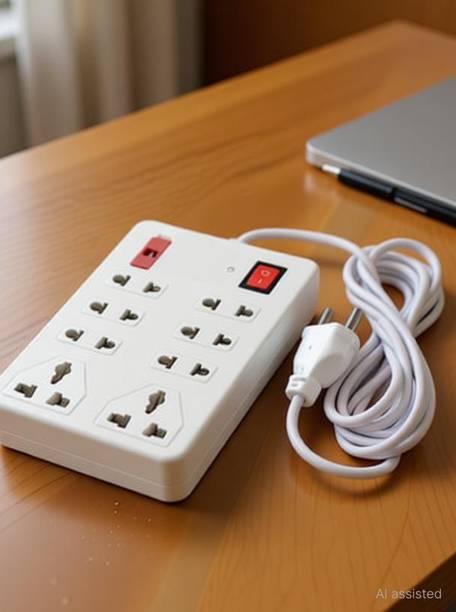 TOOLART 8 Sockets 2 Switches(Cord Length 2 Meters) 8 Socket Extension Boards RV 8  Socket Extension Boards