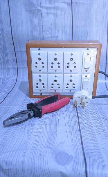Exboma brown extesion bord 6shocket switch +1havy read plass free 6  Socket Extension Boards