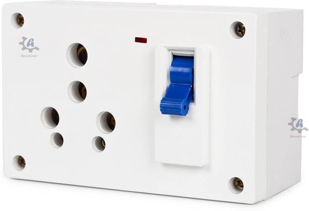 HexaGear 32 Amp MCB Box with Ceramic Socket for Electric Appliance Safety Use, 1  Socket Extension Boards
