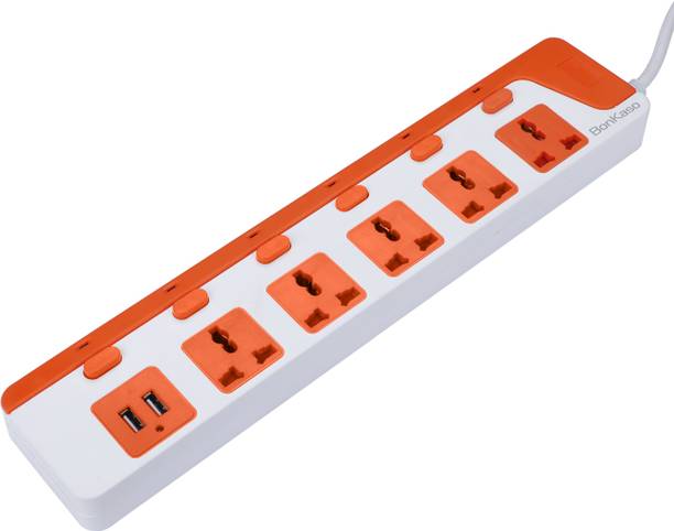 BonKaso Extension Board Power Strip with Dual USB 5  Socket Extension Boards