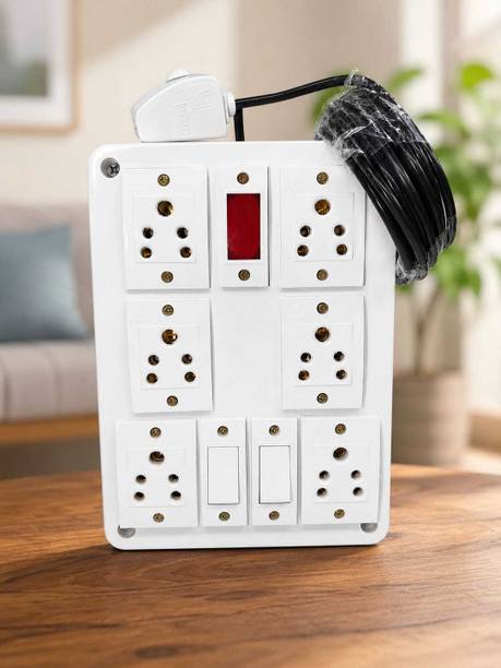Abhinex Extension Board 6A 6 Socket 2 Switch with Indicator 6  Socket Extension Boards