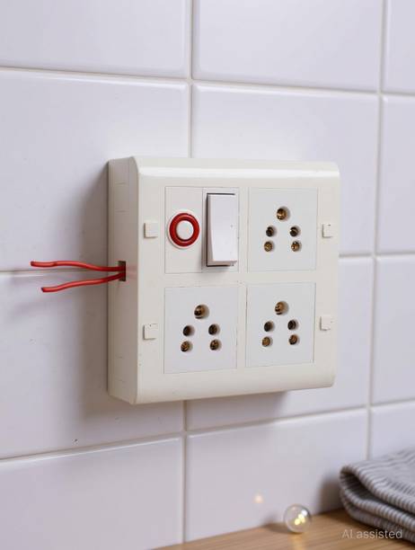 Smartelectric 8 Modular 4*4 without wire 3 socket 1 switch 1 indicator 3  Socket Extension Boards