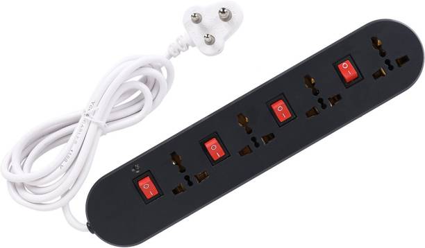 Dragon 2 Mtr wire Multipurpose surge protector 4 SOCKETS extension board with 4 Master Switchs power strip cord 4  Socket Extension Boards