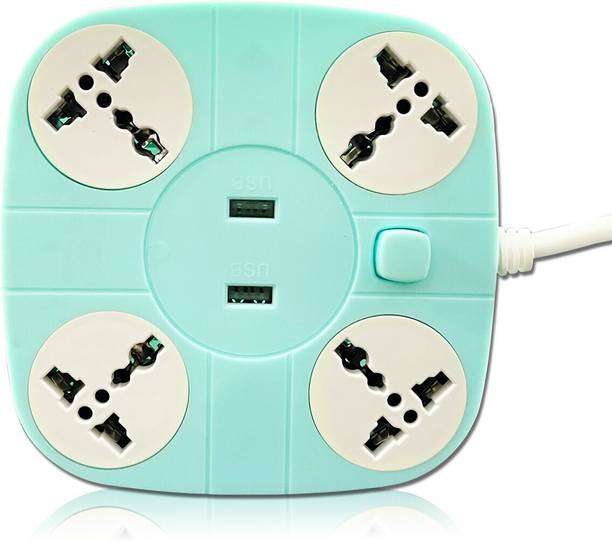 Daily Needs Shop 10A 4+2 -Way Extension Cord With 2 USB Socket + 4 Socket Extension Boards 4  Socket Extension Boards