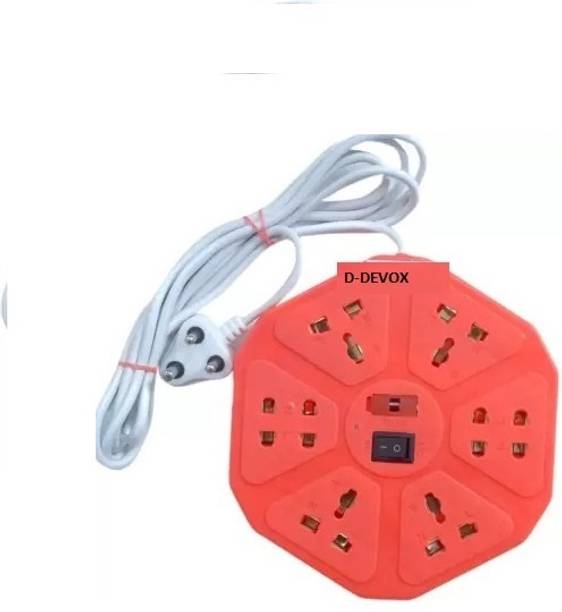 D-DEVOX 012- ROUNDABLE 8 Socket Extension Board 3 Yard long Wire FUSED TESTED 8  Socket Extension Boards