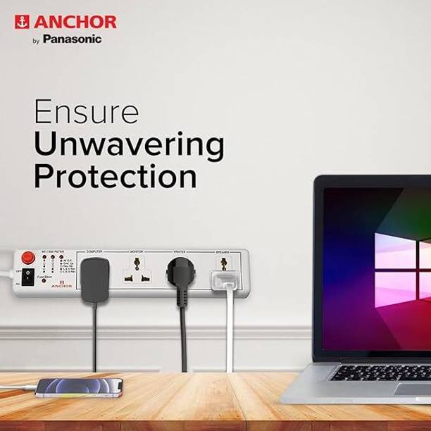 ANCHOR Spike Guard 1 Switch ( Universal Socket ) Indivisual Switch- 22049 : 4  Socket Extension Boards