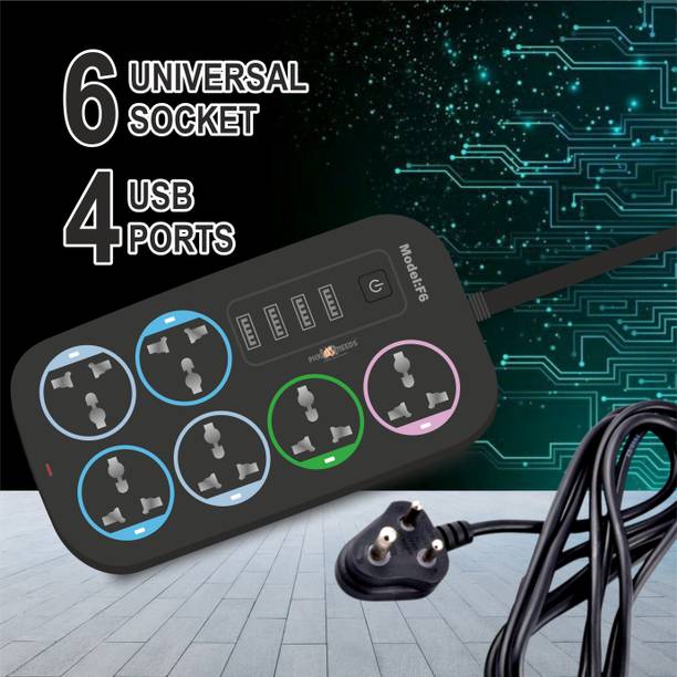 Daily Needs Shop Extension Cords/Boards with 4 USB port With 6 Socket for Multiple Devices 6  Socket Extension Boards