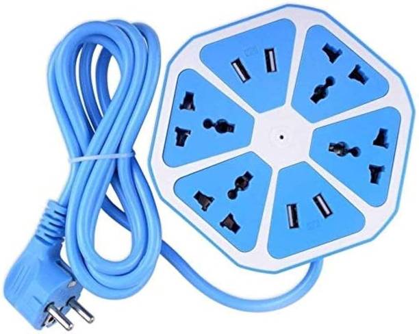 Tusail Multipurpose Hexagonal Scocket With 4 USB 8  Socket Extension Boards
