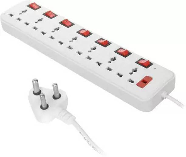 D-DEVOX SHYAM BABA 7 Switch Board Universal Surge Protector With 7 Socket 7 switch 7  Socket Extension Boards