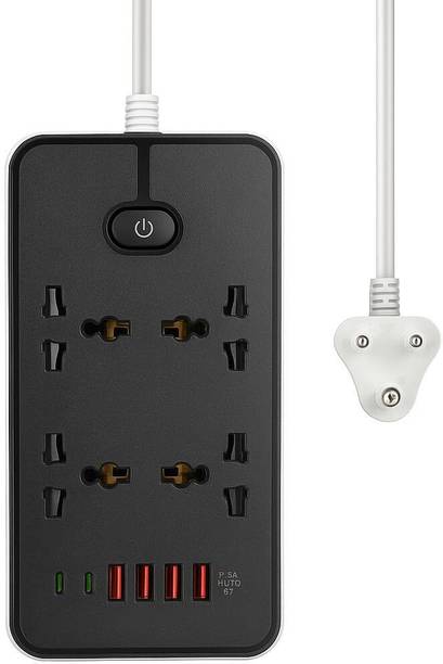 XBEY 6 Power Socket, 2 USB Ports & 1 C Type Port with Surge Protection 9  Socket Extension Boards