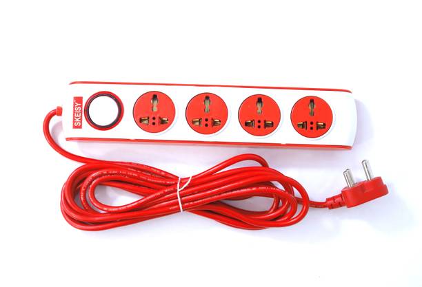 MSNL SK EXT-401-SURGE PROTECTOR BOARD POWER 10AMP, 2.5 MTR WIRE RED,BOARD 4  Socket Extension Boards