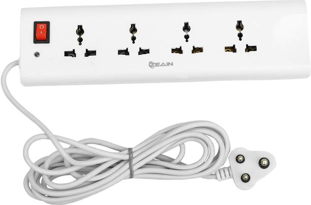 ZEAIN 4+1 Power Strip 2500W with Master Switch, Indicator & International Sockets. 4  Socket Extension Boards