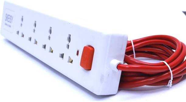 GLUCKLICH EXT-4 SOCEKT 1 SWITCH PUSH BUTTON 2.5 MTR LONG WIRE POWER UP 10AMP 240V 4  Socket Extension Boards