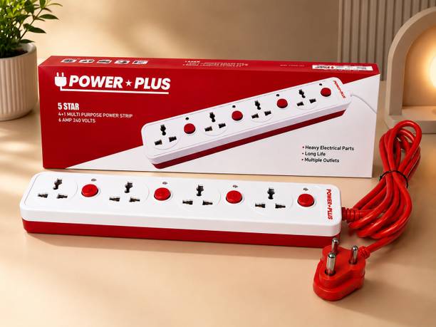 zorphixa Extension Board, Led Indicator, Individual Switches Cord 2.8 Meter 6 A 4 Socket 4  Socket Extension Boards