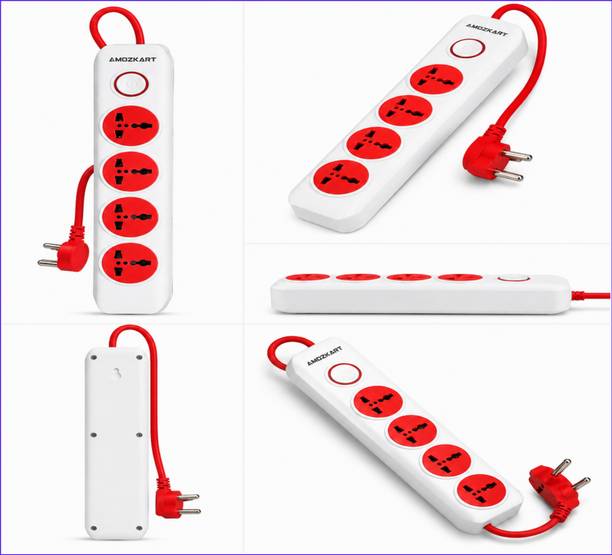 amozkart Heavy-Duty 4-Way Extension Board with Surge Protection & Sockets FVD@718 4  Socket Extension Boards