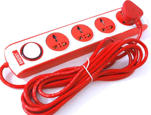 Skeisy Ext-401-Surge protector power 10amp, 2.5mtr wire, master switch, led indicator, 4  Socket Extension Boards