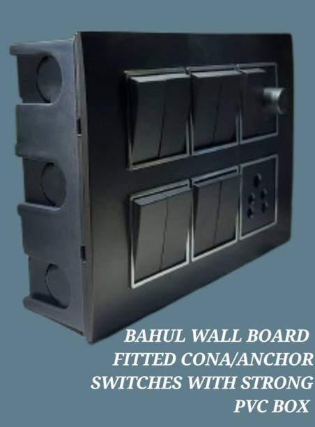 BAHUL Modular Wall Switch Board Pre Wired PVC Plate with Socket Regulator 1  Socket Extension Boards