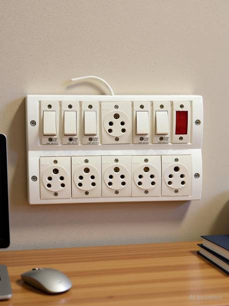 sstraders 12 Way Heavy Combined Board Fully Completely Connection 5 Switch 1 Indicator & 6 Socket Extension Boards
