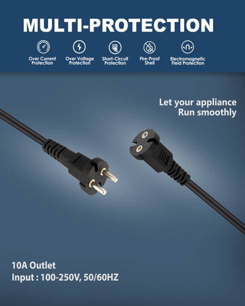 OMXE Male Female 2-PIN Extension Cord 5M | Power Cord Extension 100% Copper Wire 1  Socket Extension Boards
