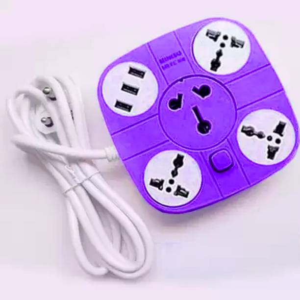 Fangtooth MSEC-806 Extension Cord With 3 USB Port 4  Socket Extension Boards