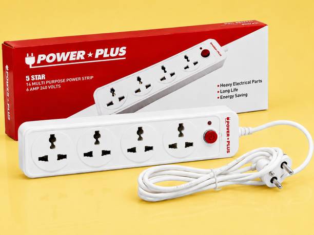 zorphixa POWER plus 10 Multi Plug 240 volts 4 Socket Extension Boards (white, 2 m wire) 4  Socket Extension Boards